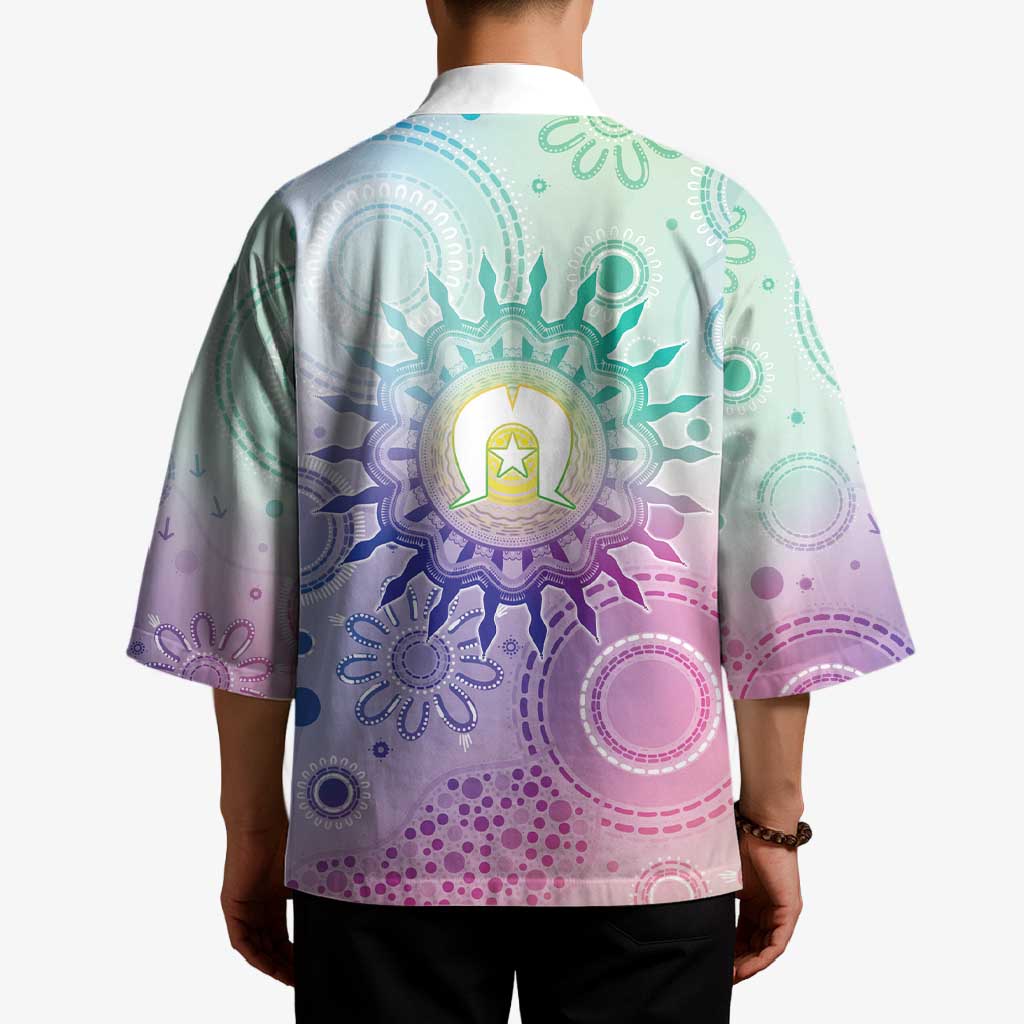 Aussie NAIDOC Week Kimono Pastel Aboriginal Dot Art