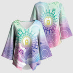 Aussie NAIDOC Week Kimono Sleeve Blouse Pastel Aboriginal Dot Art