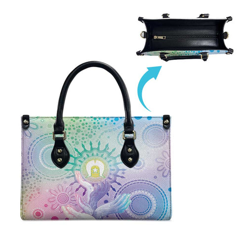 Aussie NAIDOC Week Leather Bag Pastel Aboriginal Dot Art