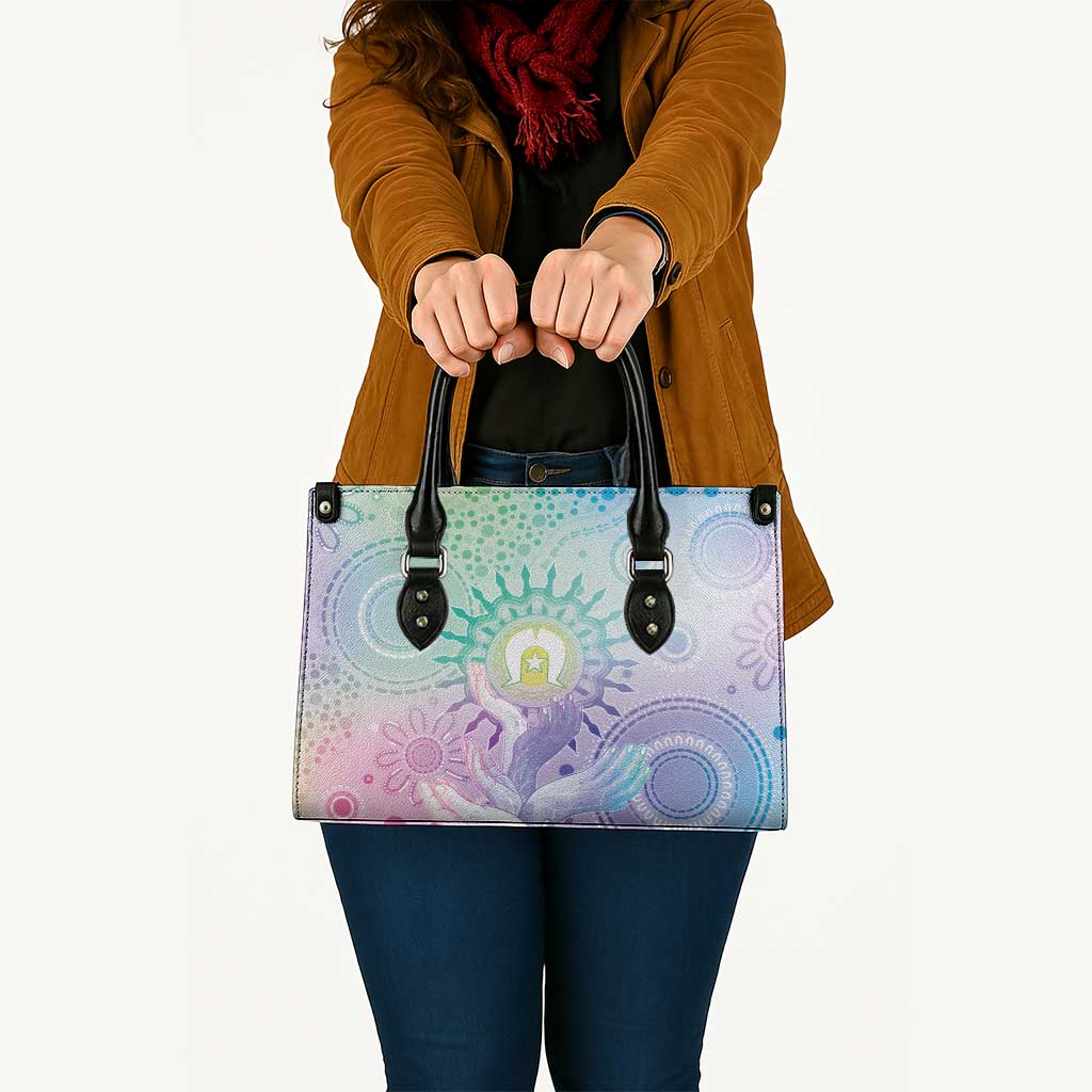 Aussie NAIDOC Week Leather Bag Pastel Aboriginal Dot Art