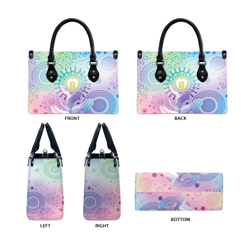 Aussie NAIDOC Week Leather Bag Pastel Aboriginal Dot Art