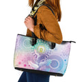 Aussie NAIDOC Week Leather Tote Bag Pastel Aboriginal Dot Art