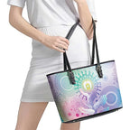 Aussie NAIDOC Week Leather Tote Bag Pastel Aboriginal Dot Art