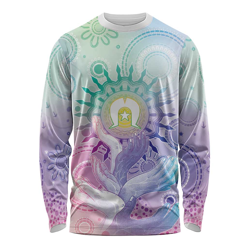 Aussie NAIDOC Week Long Sleeve Shirt Pastel Aboriginal Dot Art