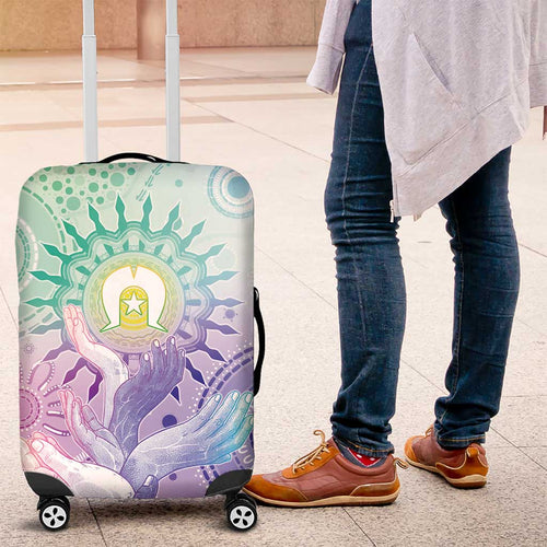 Aussie NAIDOC Week Luggage Cover Pastel Aboriginal Dot Art