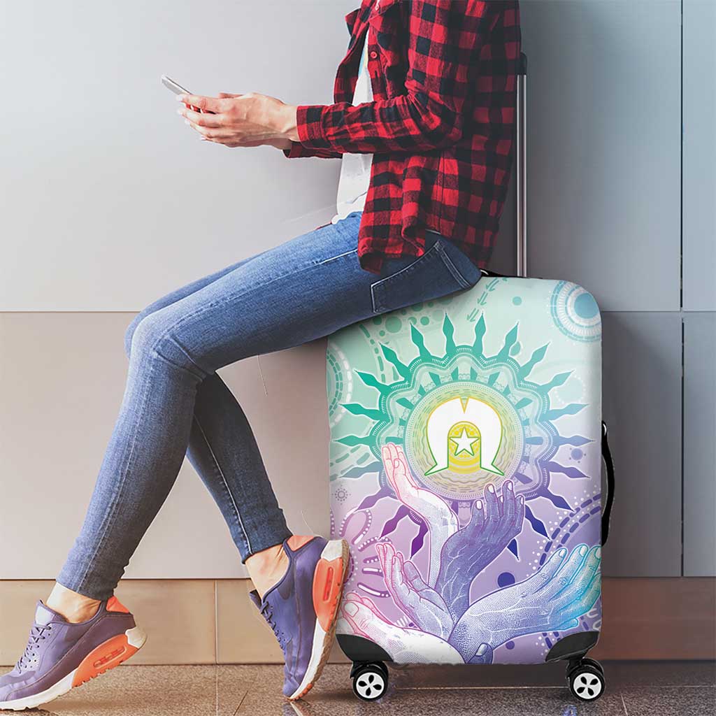 Aussie NAIDOC Week Luggage Cover Pastel Aboriginal Dot Art