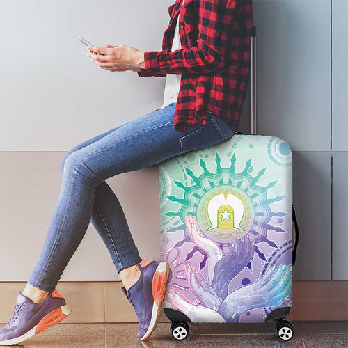 Aussie NAIDOC Week Luggage Cover Pastel Aboriginal Dot Art