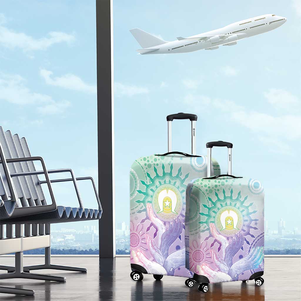 Aussie NAIDOC Week Luggage Cover Pastel Aboriginal Dot Art