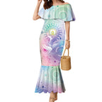 Aussie NAIDOC Week Mermaid Dress Pastel Aboriginal Dot Art