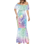 Aussie NAIDOC Week Mermaid Dress Pastel Aboriginal Dot Art