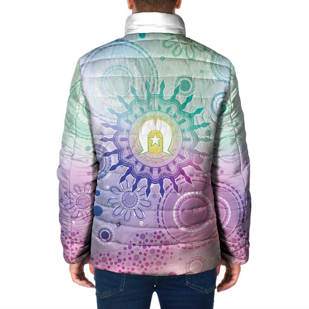 Aussie NAIDOC Week Padded Jacket Pastel Aboriginal Dot Art