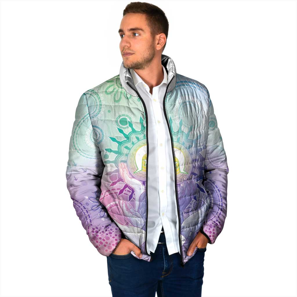 Aussie NAIDOC Week Padded Jacket Pastel Aboriginal Dot Art