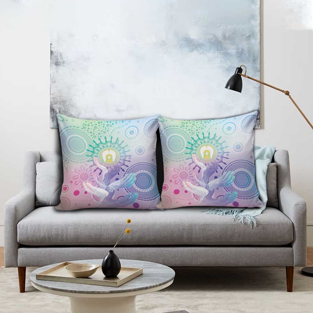 Aussie NAIDOC Week Pillow Cover Pastel Aboriginal Dot Art