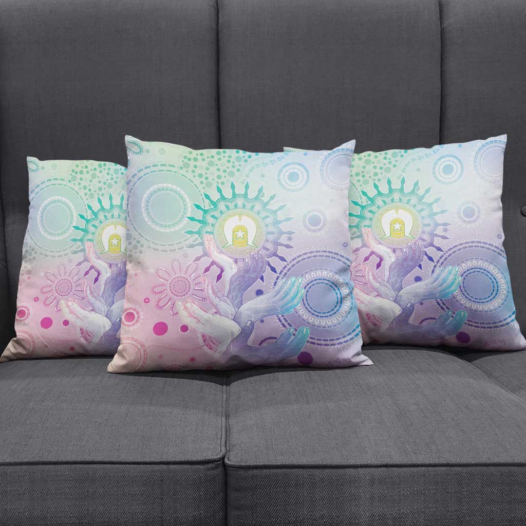 Aussie NAIDOC Week Pillow Cover Pastel Aboriginal Dot Art