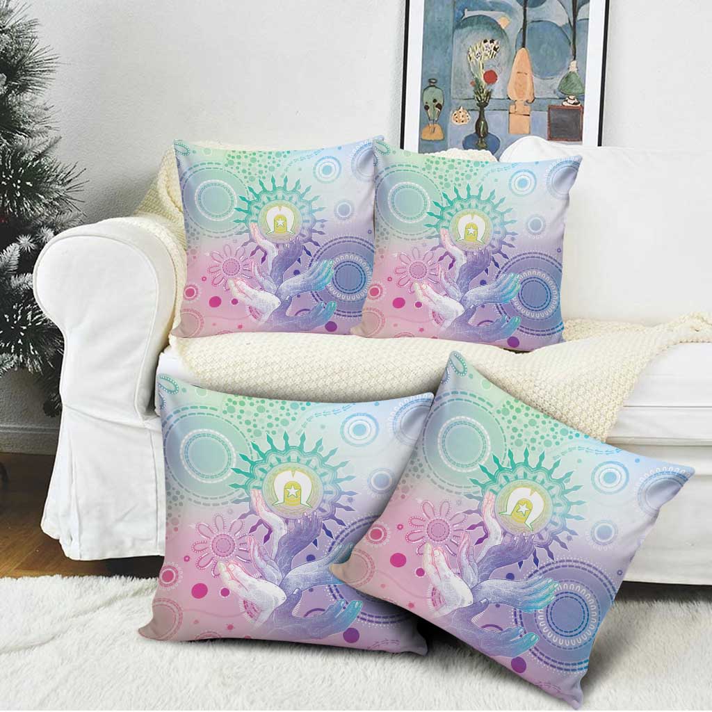 Aussie NAIDOC Week Pillow Cover Pastel Aboriginal Dot Art