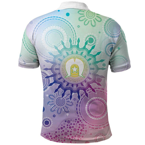 Aussie NAIDOC Week Polo Shirt Pastel Aboriginal Dot Art