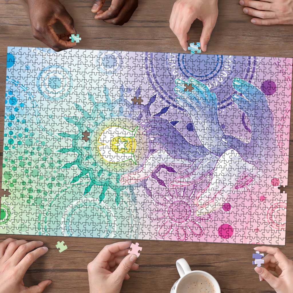 Aussie NAIDOC Week Puzzle Pastel Aboriginal Dot Art