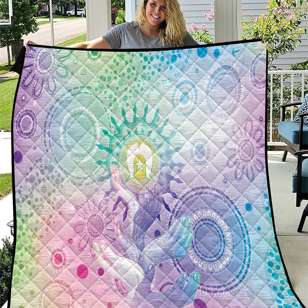 Aussie NAIDOC Week Quilt Pastel Aboriginal Dot Art