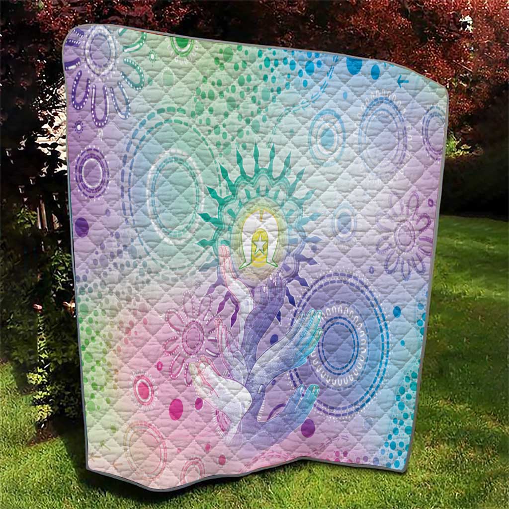 Aussie NAIDOC Week Quilt Pastel Aboriginal Dot Art