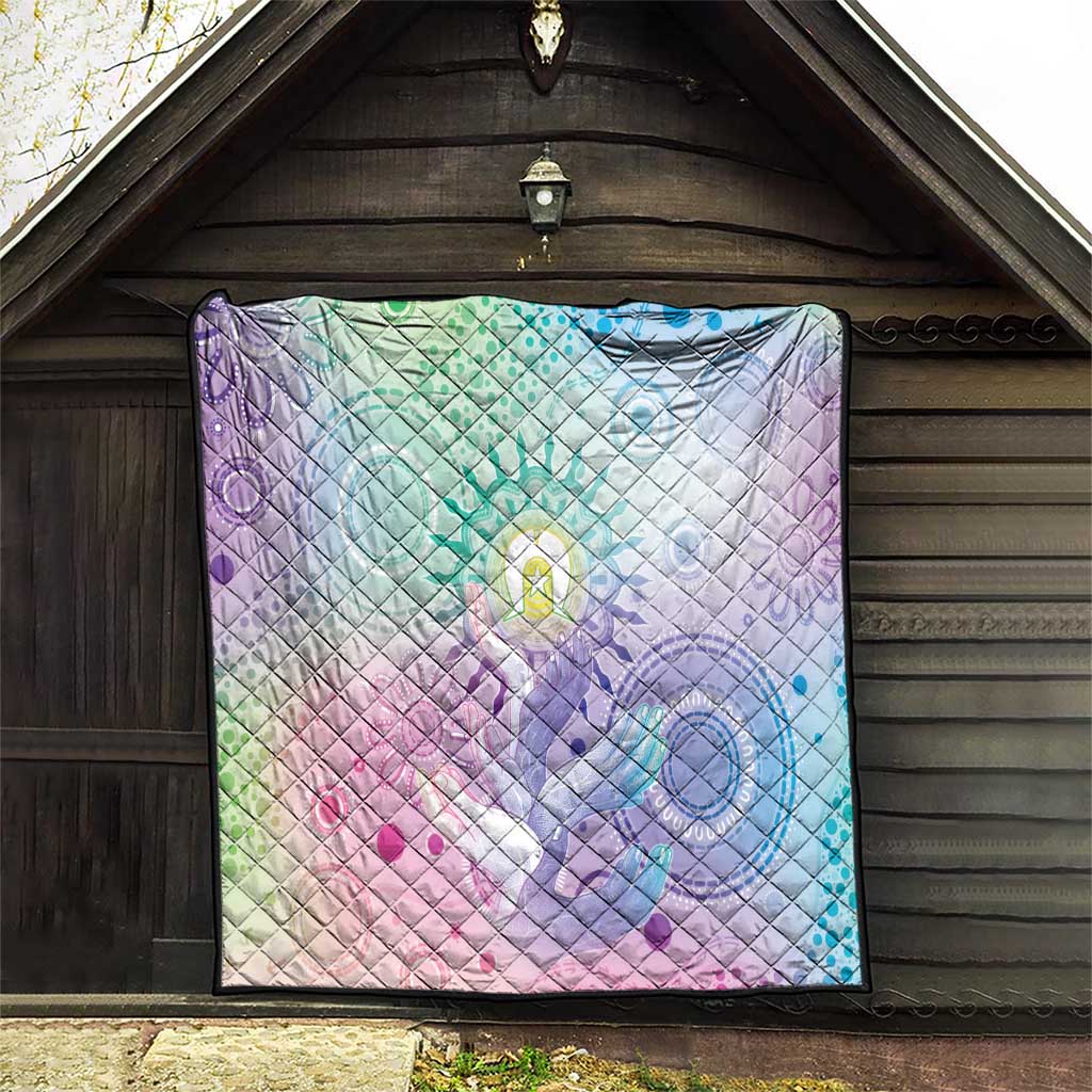 Aussie NAIDOC Week Quilt Pastel Aboriginal Dot Art