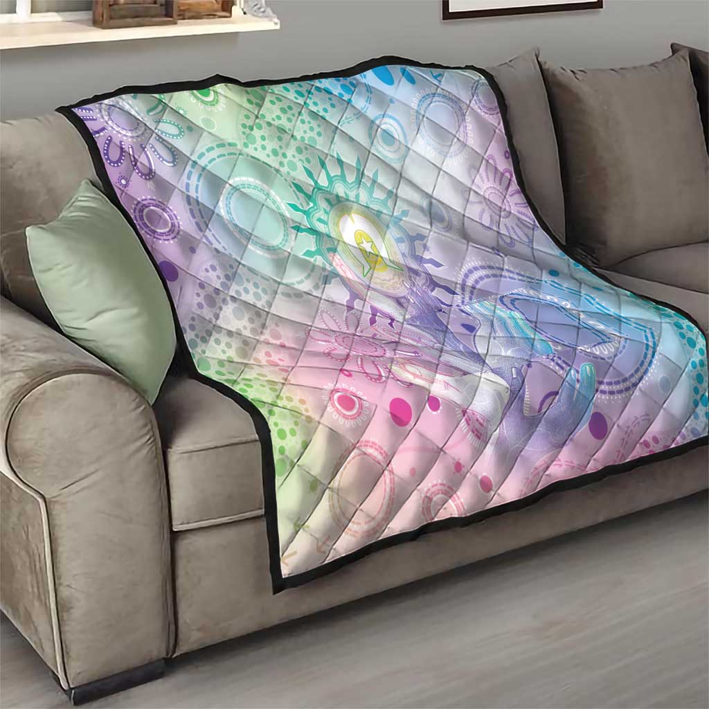 Aussie NAIDOC Week Quilt Pastel Aboriginal Dot Art