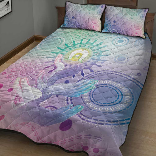 Aussie NAIDOC Week Quilt Bed Set Pastel Aboriginal Dot Art