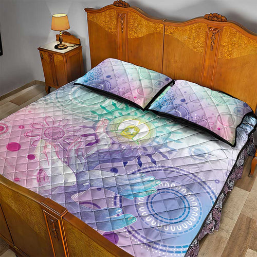 Aussie NAIDOC Week Quilt Bed Set Pastel Aboriginal Dot Art