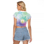 Aussie NAIDOC Week Raglan Cropped T Shirt Pastel Aboriginal Dot Art
