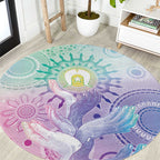 Aussie NAIDOC Week Round Carpet Pastel Aboriginal Dot Art