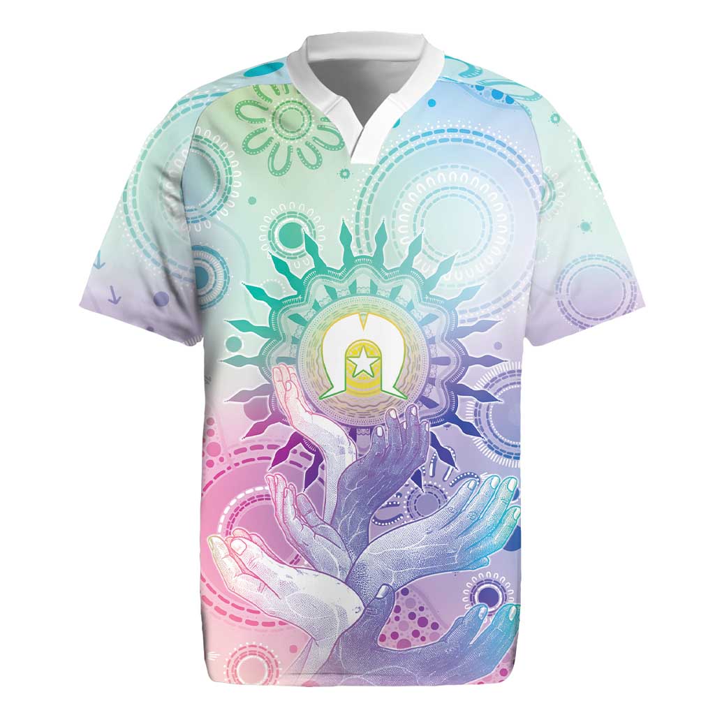 Aussie NAIDOC Week Rugby Jersey Pastel Aboriginal Dot Art