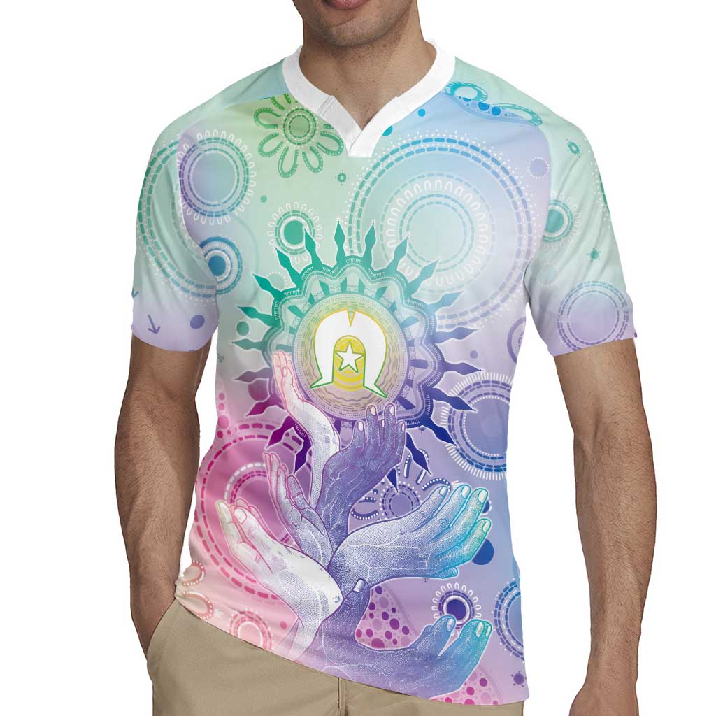 Aussie NAIDOC Week Rugby Jersey Pastel Aboriginal Dot Art