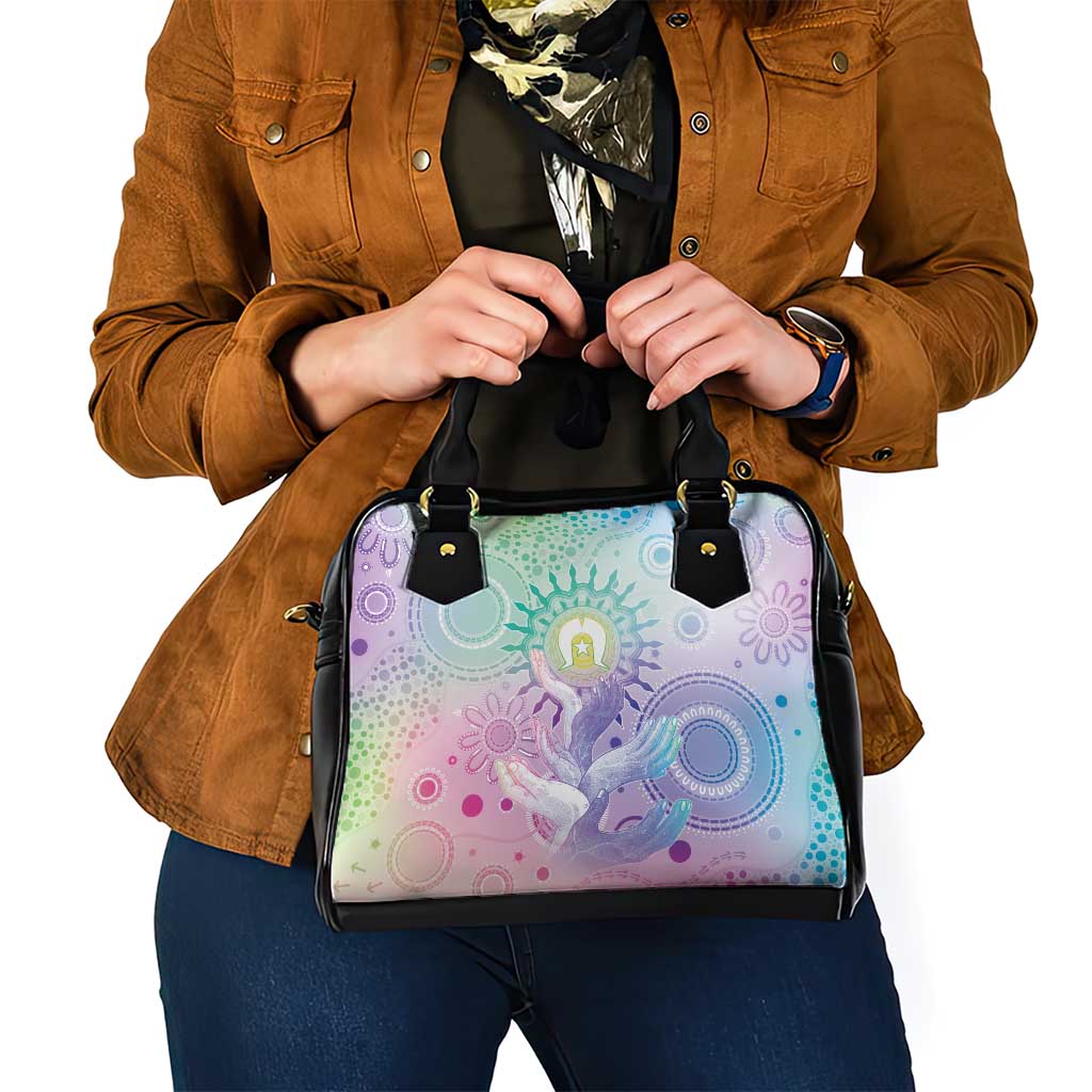 Aussie NAIDOC Week Shoulder Handbag Pastel Aboriginal Dot Art