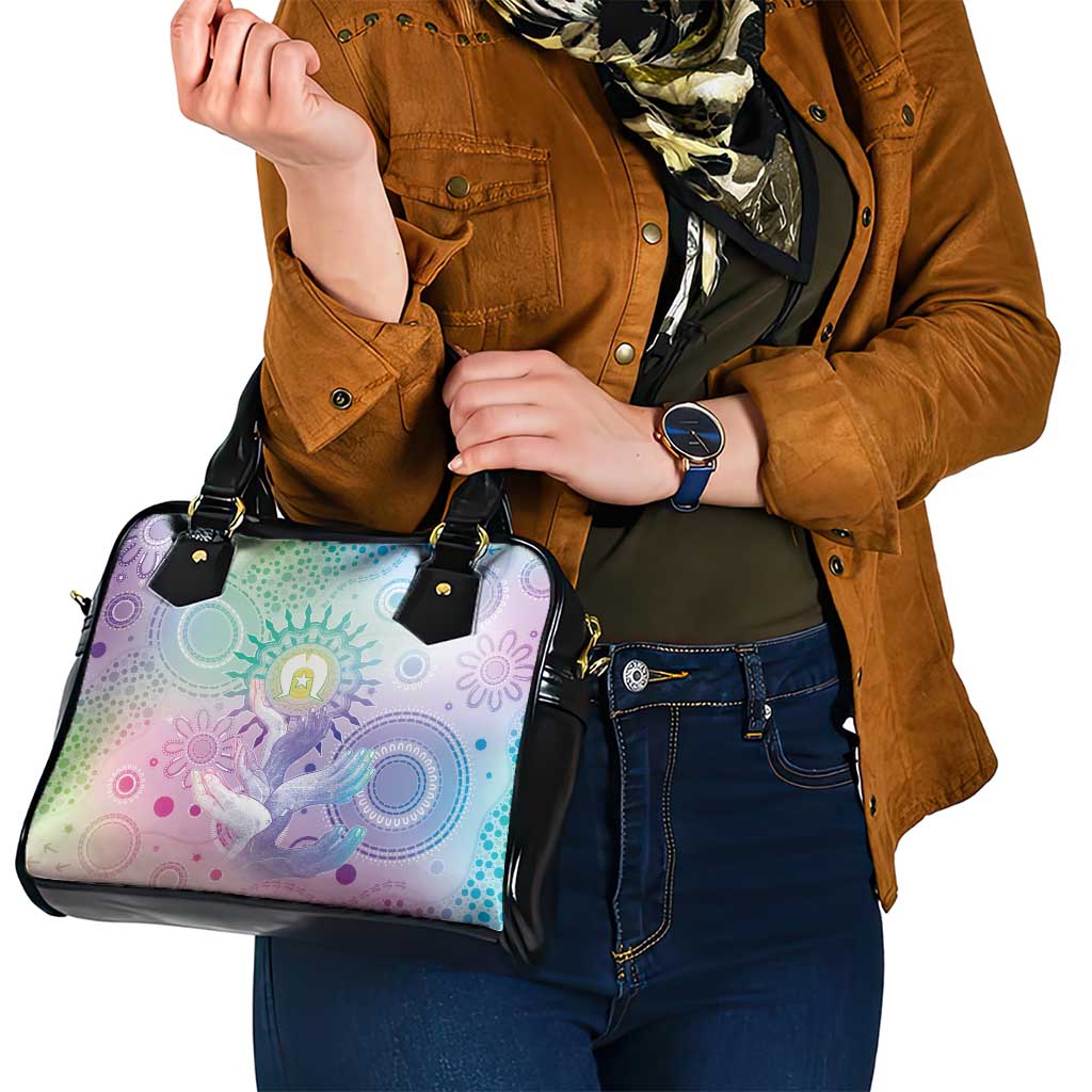 Aussie NAIDOC Week Shoulder Handbag Pastel Aboriginal Dot Art