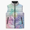 Aussie NAIDOC Week Sleeveless Puffer Jacket Pastel Aboriginal Dot Art