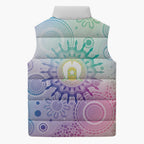 Aussie NAIDOC Week Sleeveless Puffer Jacket Pastel Aboriginal Dot Art