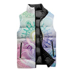 Aussie NAIDOC Week Sleeveless Puffer Jacket Pastel Aboriginal Dot Art