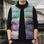 Aussie NAIDOC Week Sleeveless Puffer Jacket Pastel Aboriginal Dot Art