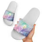 Aussie NAIDOC Week Slide Sandals Pastel Aboriginal Dot Art