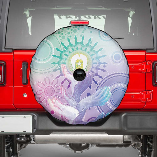 Aussie NAIDOC Week Spare Tire Cover Pastel Aboriginal Dot Art