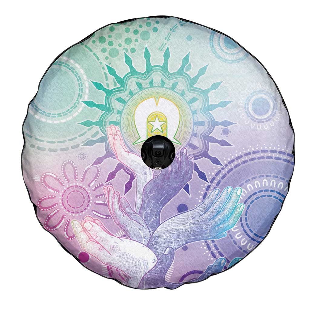 Aussie NAIDOC Week Spare Tire Cover Pastel Aboriginal Dot Art