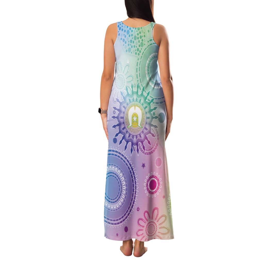 Aussie NAIDOC Week Tank Maxi Dress Pastel Aboriginal Dot Art