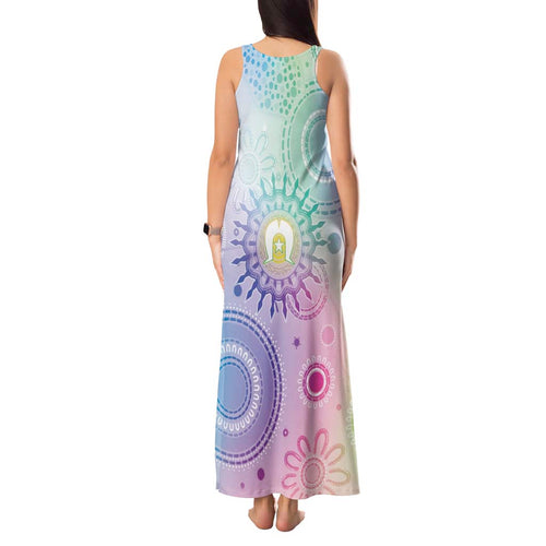 Aussie NAIDOC Week Tank Maxi Dress Pastel Aboriginal Dot Art
