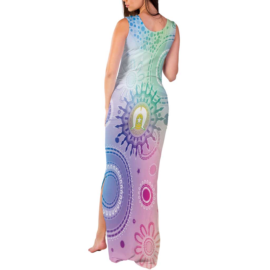 Aussie NAIDOC Week Tank Maxi Dress Pastel Aboriginal Dot Art