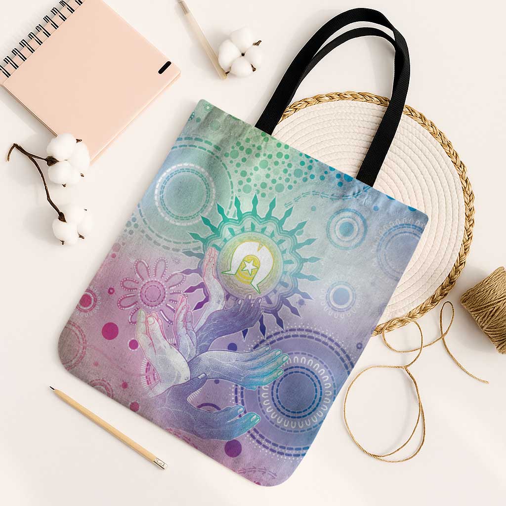 Aussie NAIDOC Week Tote Bag Pastel Aboriginal Dot Art