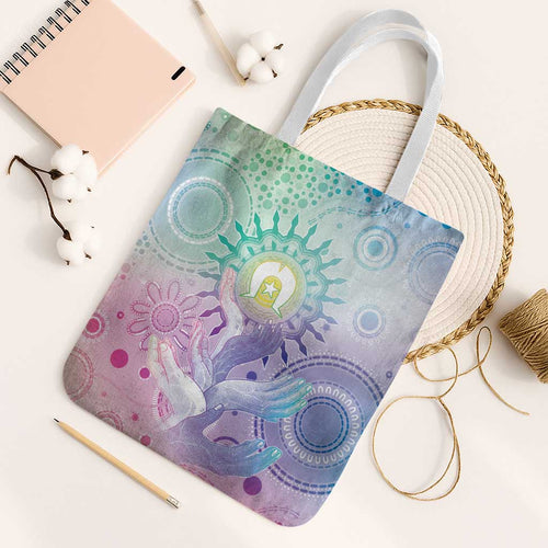Aussie NAIDOC Week Tote Bag Pastel Aboriginal Dot Art
