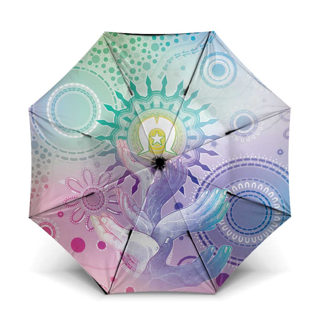 Aussie NAIDOC Week Umbrella Pastel Aboriginal Dot Art