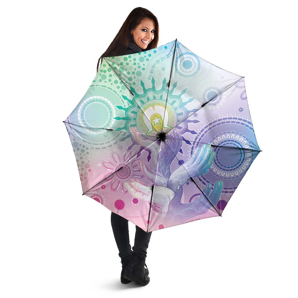 Aussie NAIDOC Week Umbrella Pastel Aboriginal Dot Art
