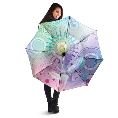 Aussie NAIDOC Week Umbrella Pastel Aboriginal Dot Art
