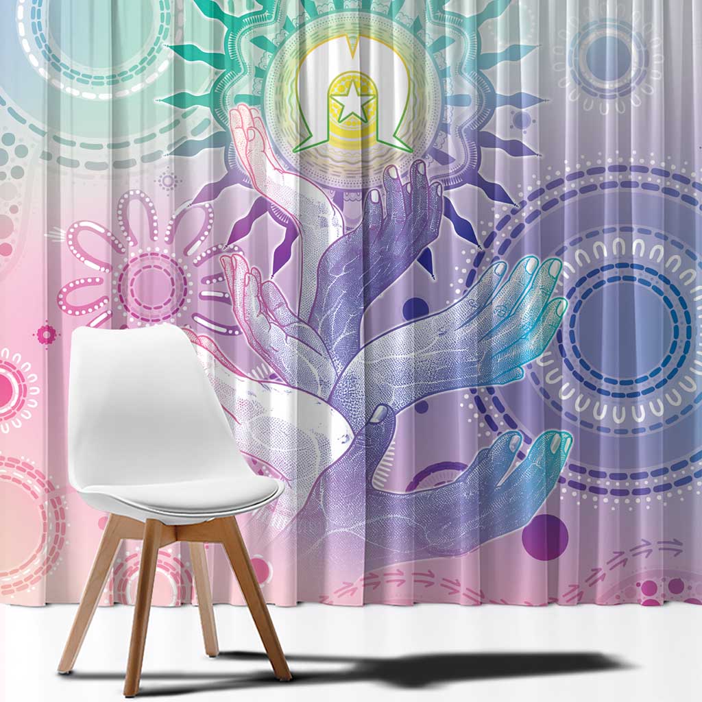 Aussie NAIDOC Week Window Curtain Pastel Aboriginal Dot Art