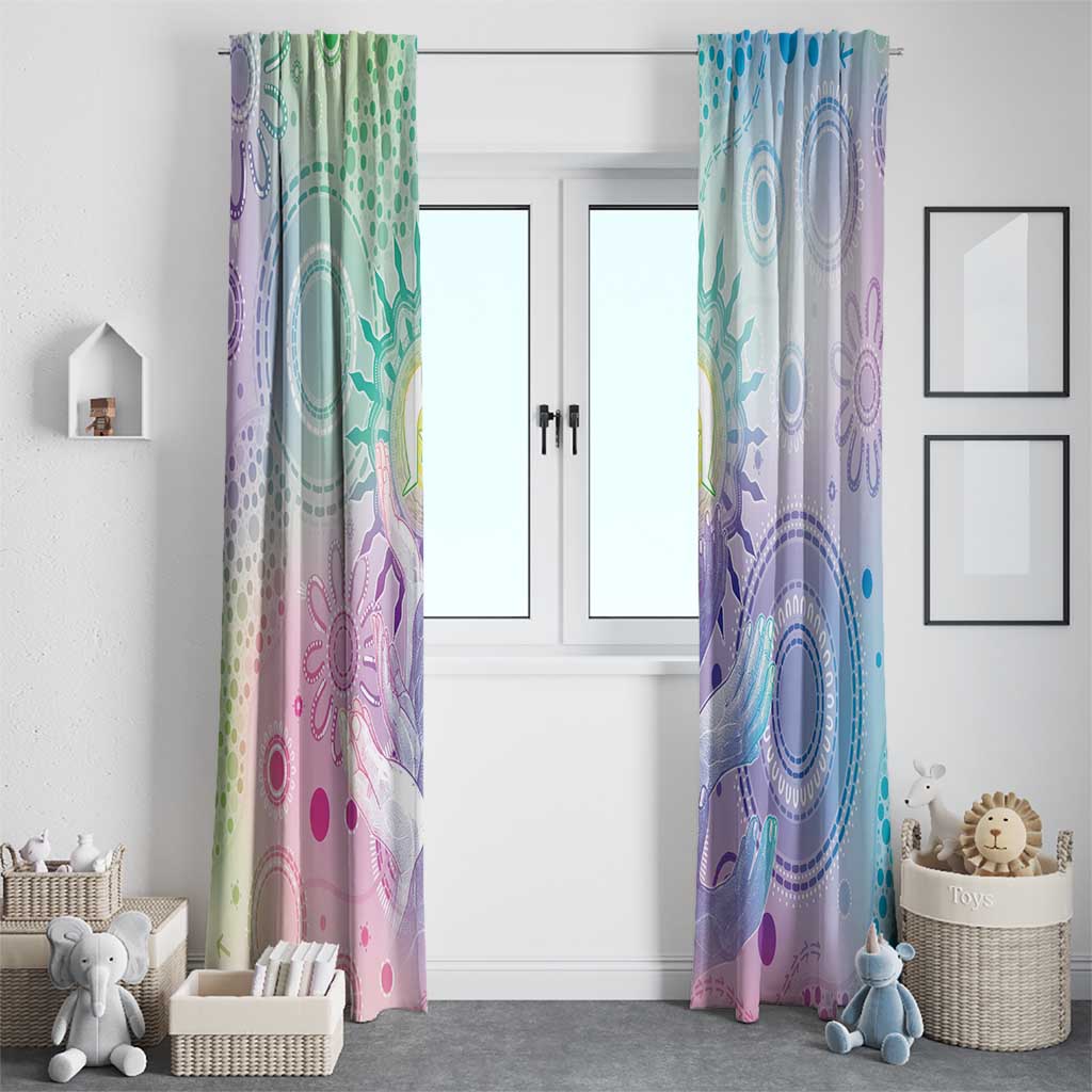 Aussie NAIDOC Week Window Curtain Pastel Aboriginal Dot Art